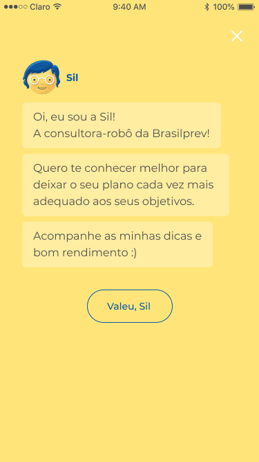 Tela de entrada da Sil — IA conversacional da Brasilprev