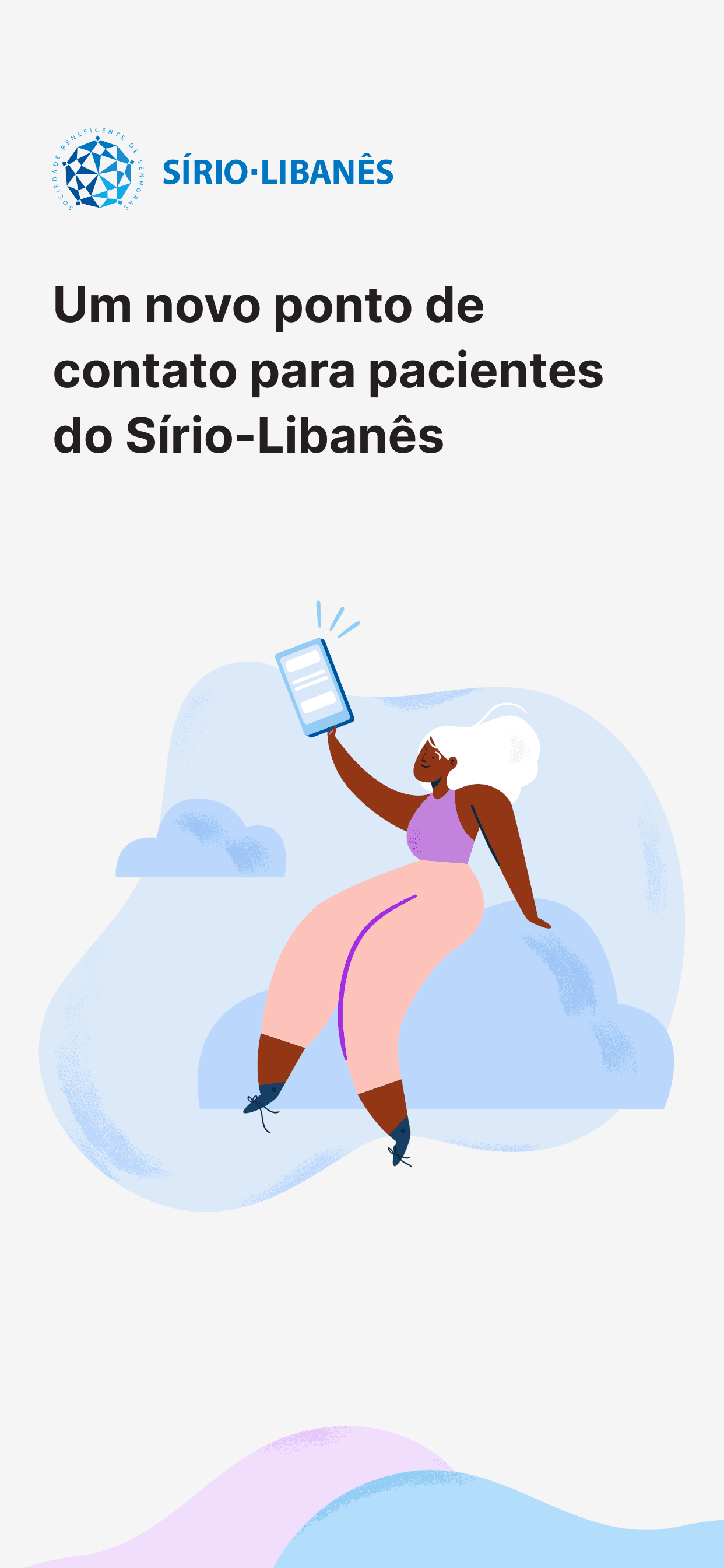 Tela 1 do app de saúde populacional HSL