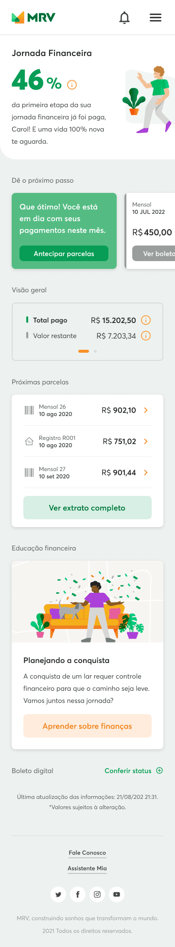 Interface do aplicativo